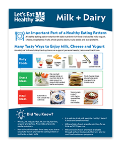 Learn how milk + dairy are an important part of healthy eating.